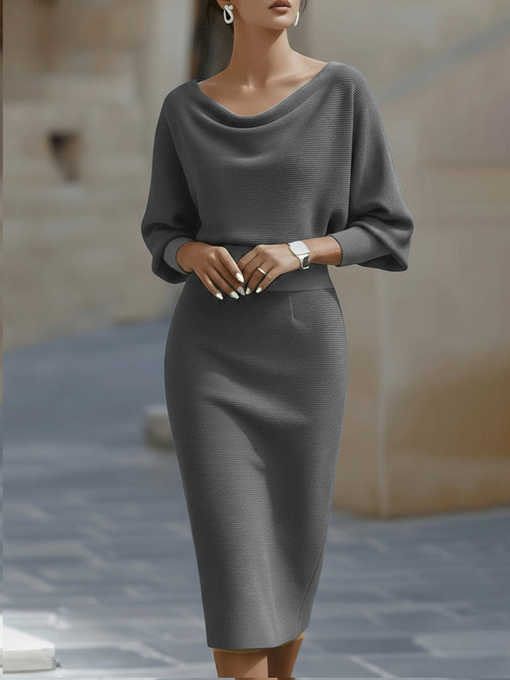 Clarisse™ — Robe midi drapée élégante intemporelle