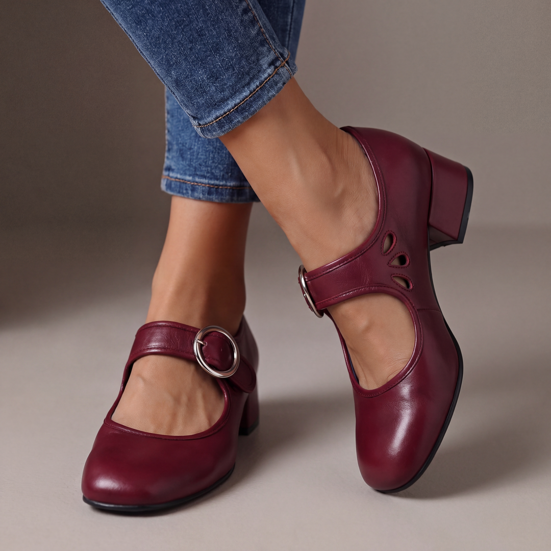 MAISON LUMIÈRE | Babies en Cuir à Talon Véronique