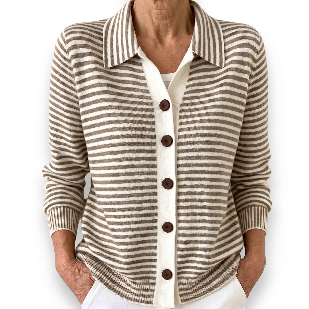 Lesley cardigan rayé - Marron