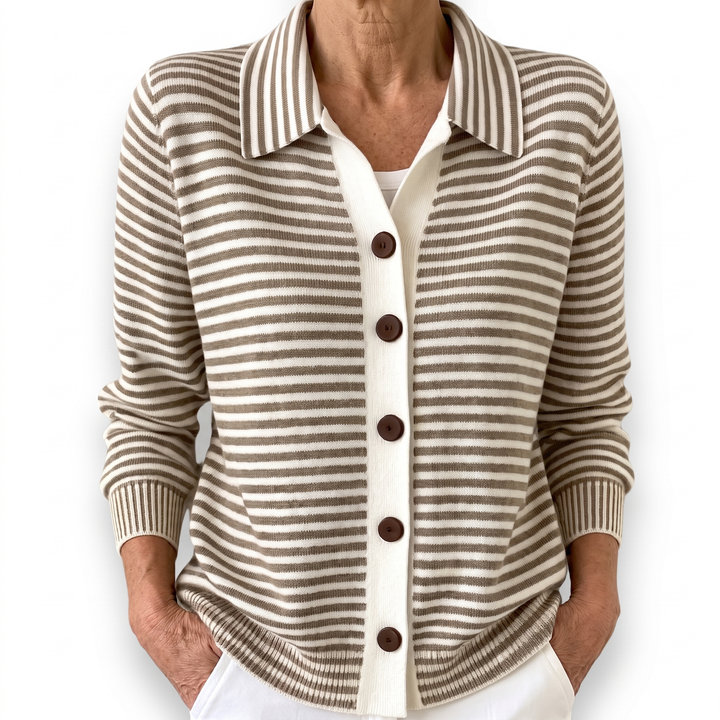 Lesley cardigan rayé - Marron