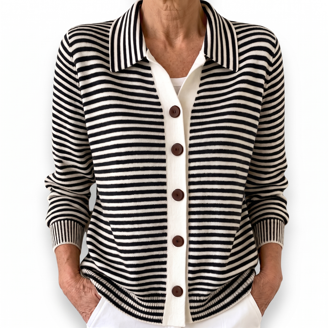 Lesley cardigan rayé - Noir