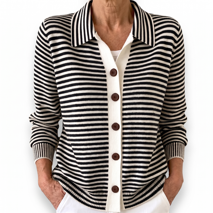 Lesley cardigan rayé - Noir