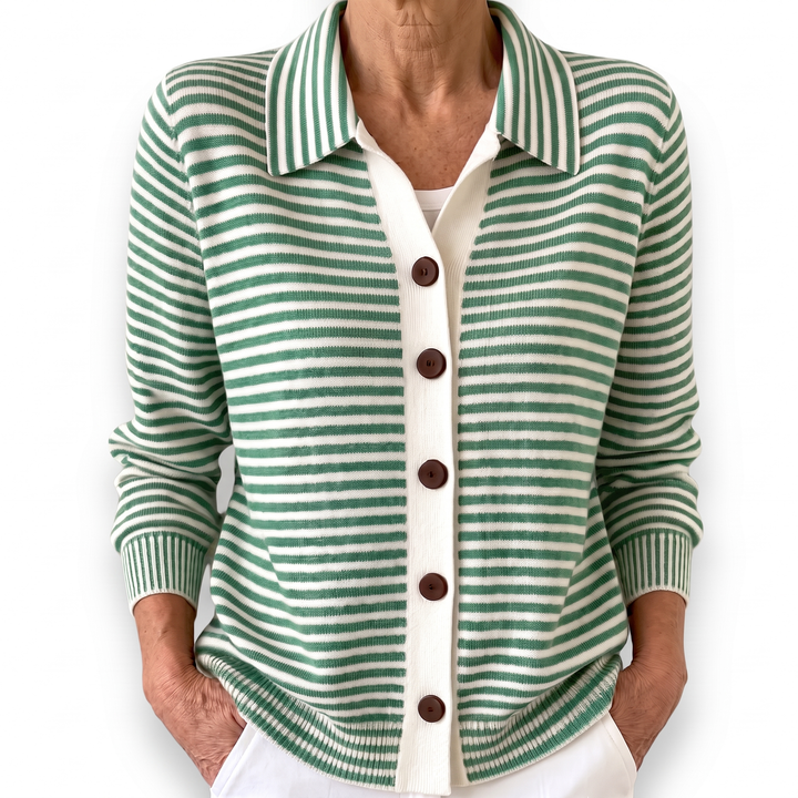 Lesley cardigan rayé - Vert