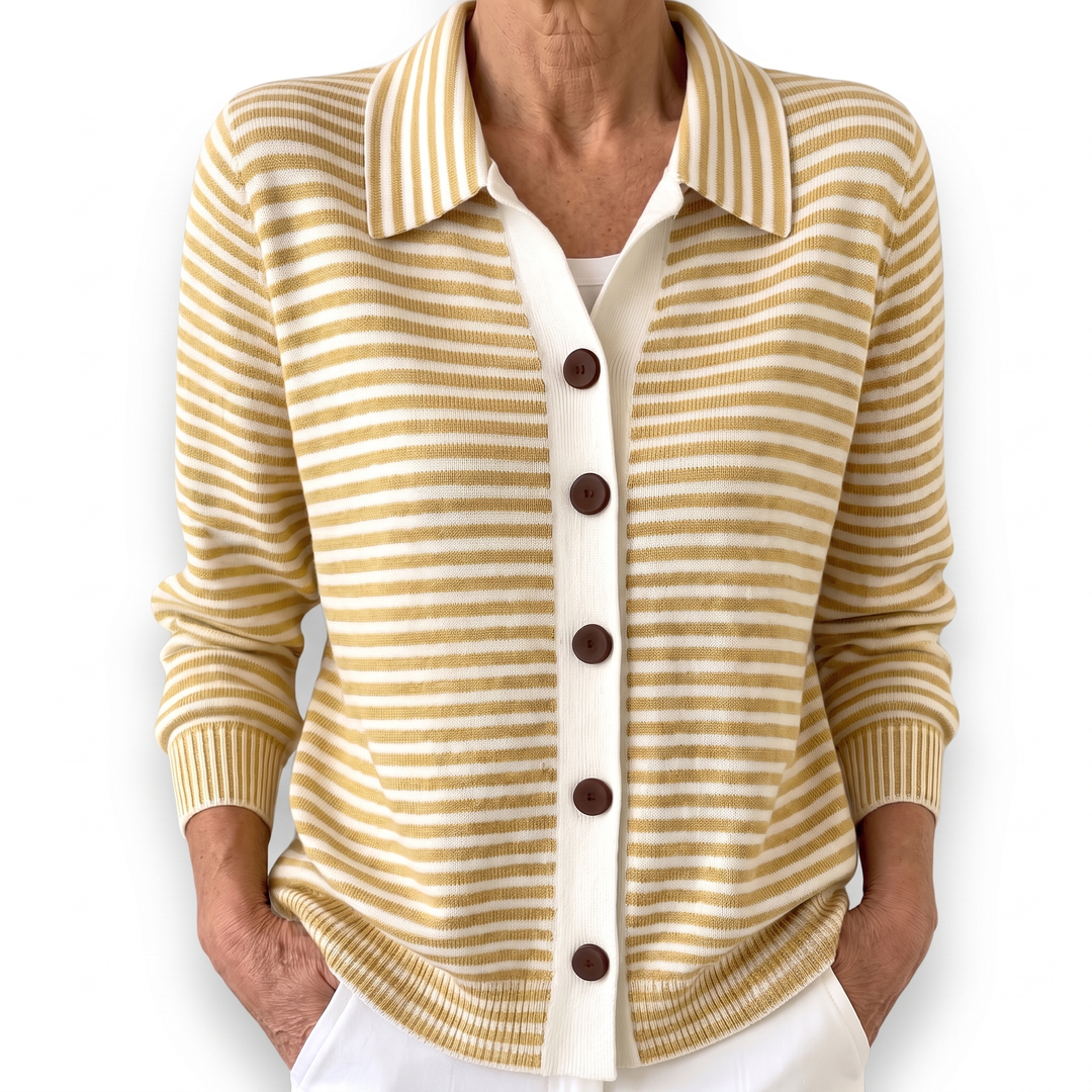 Lesley cardigan rayé - Jaune