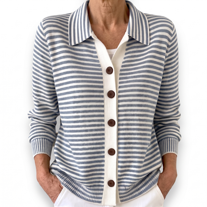 Lesley cardigan rayé - Bleu clair
