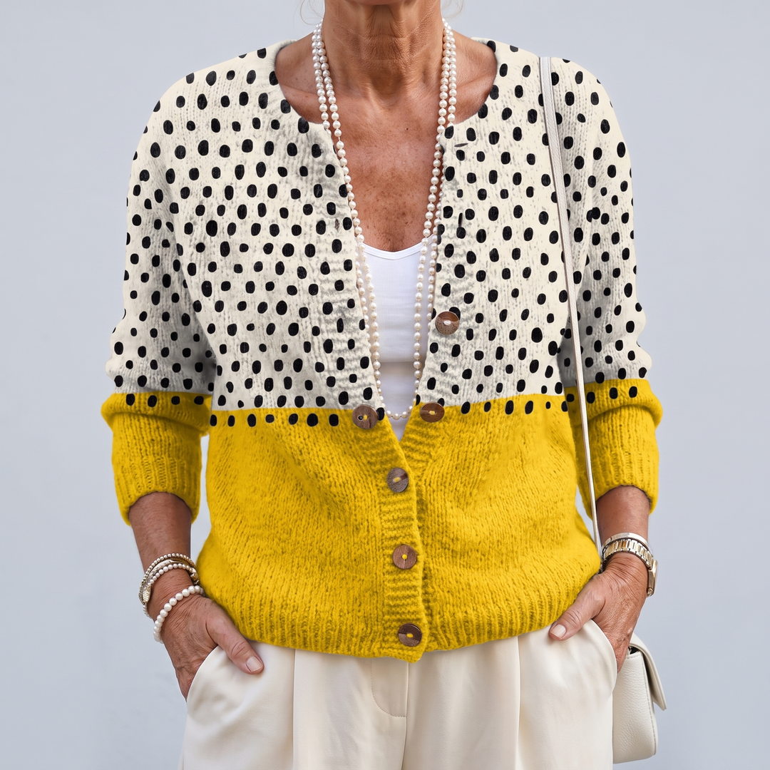 Junella™ | Gilet cardigan à imprimé vintage