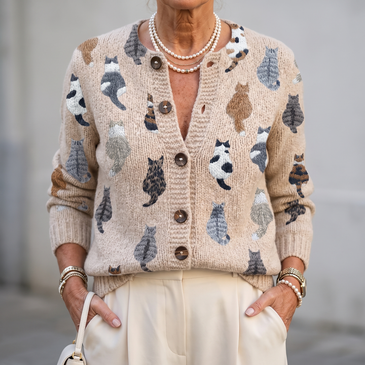 Charlotte™ | Gilet douillet à imprimé chats