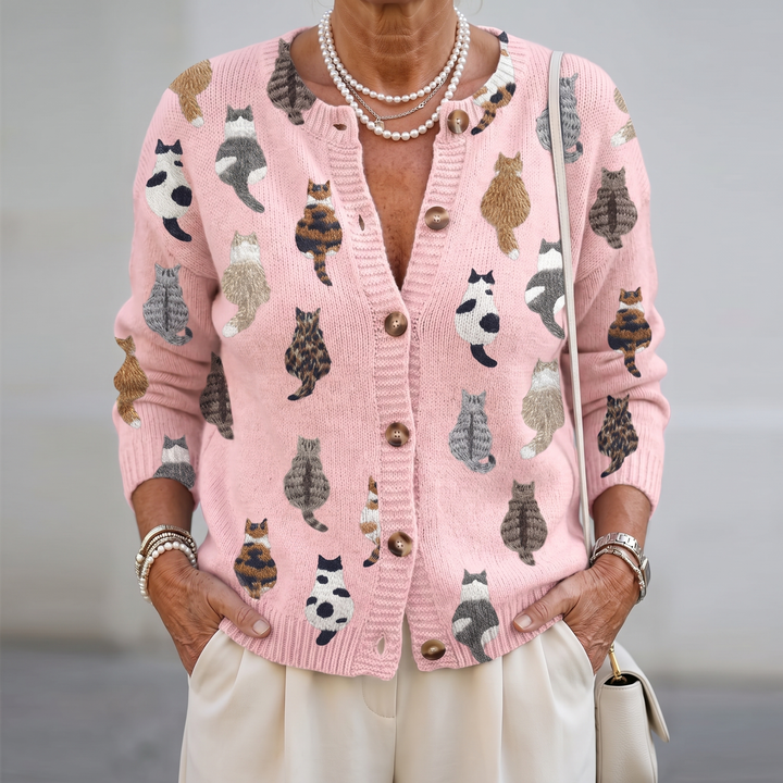 Charlotte™ | Gilet douillet à imprimé chats
