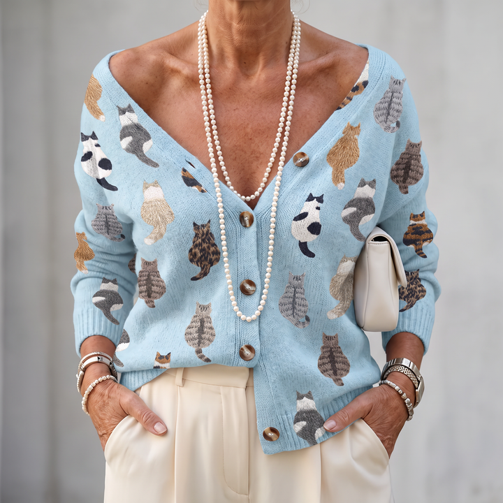 Charlotte™ | Gilet douillet à imprimé chats