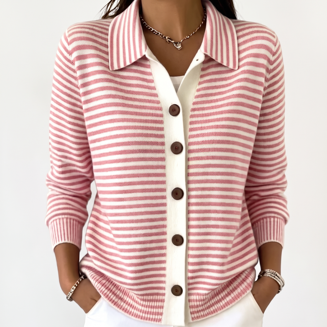 MAISON LUMIÈRE | Gilet rayé à boutons