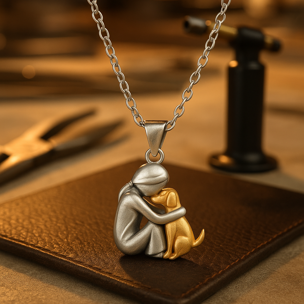Pendentif Amitié éternelle – Symbole de l'amour entre une femme et un chien