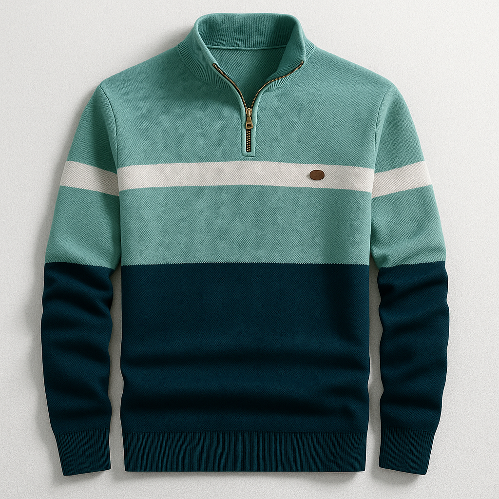 MAISON LUMIÈRE | PULL HOMME AVEC ZIP AU COL