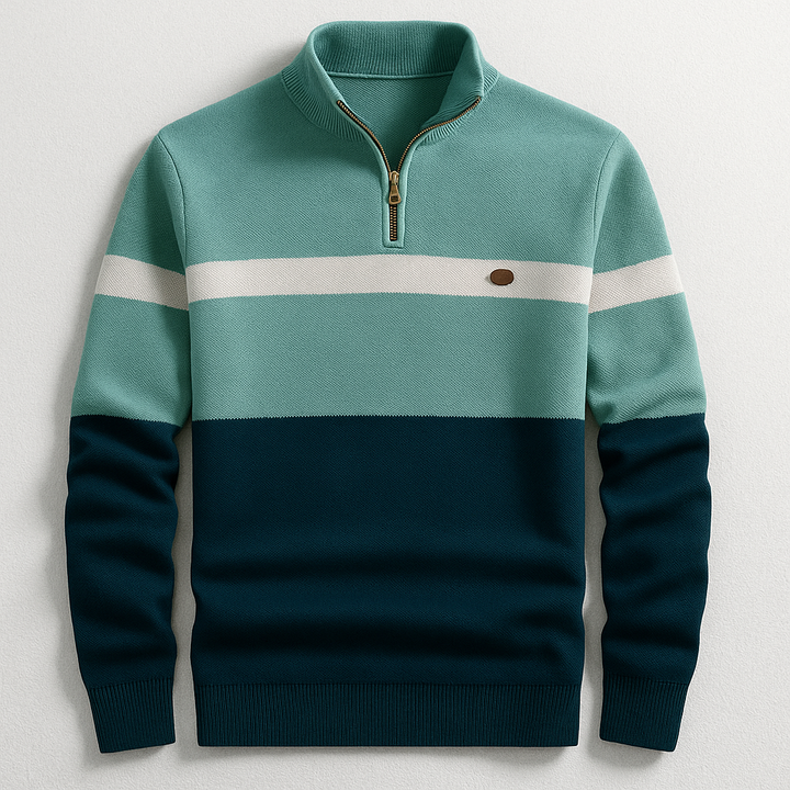 MAISON LUMIÈRE | PULL HOMME AVEC ZIP AU COL