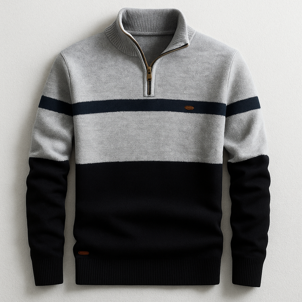 MAISON LUMIÈRE | PULL HOMME AVEC ZIP AU COL