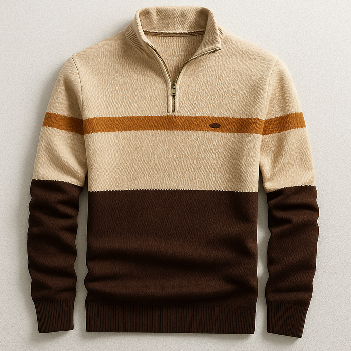 MAISON LUMIÈRE | PULL HOMME AVEC ZIP AU COL
