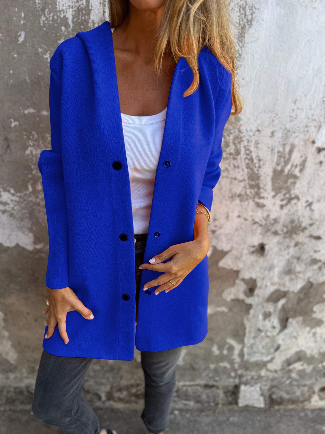 MAISON LUMIÈRE | GILET LONG CHIC AVEC CAPUCHE