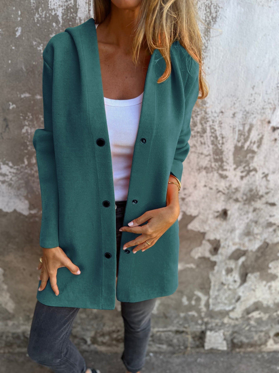 MAISON LUMIÈRE | GILET LONG CHIC AVEC CAPUCHE