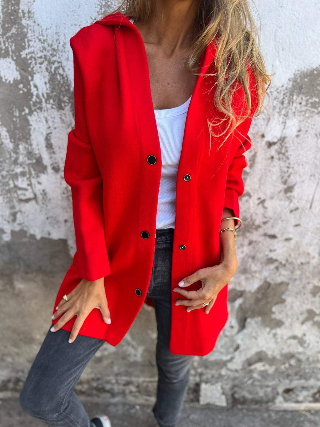 MAISON LUMIÈRE | GILET LONG CHIC AVEC CAPUCHE