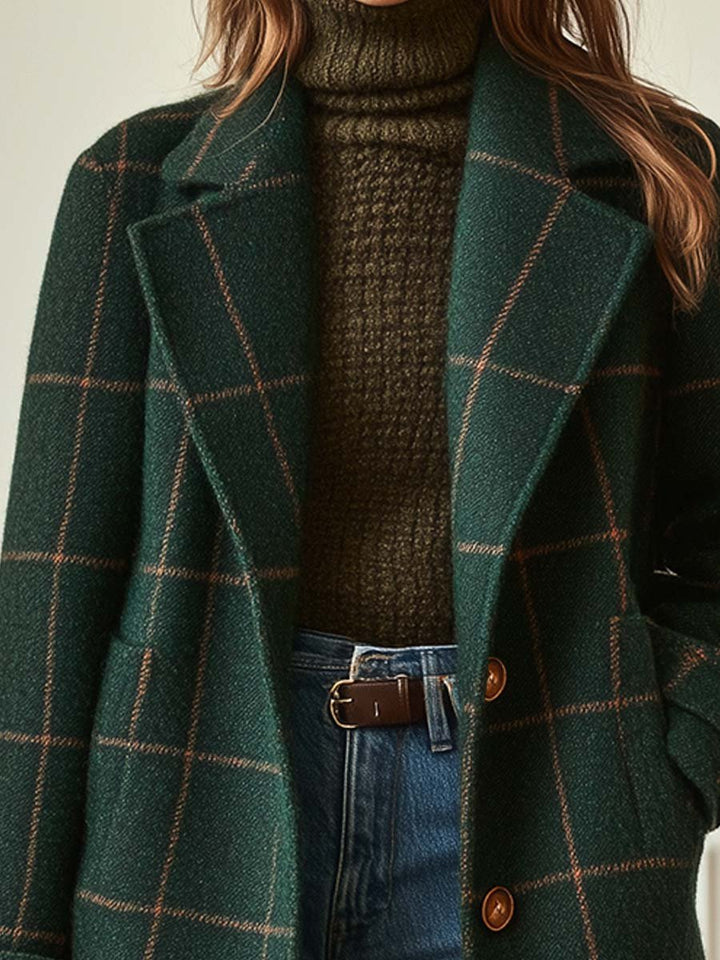 MAISON LUMIÈRE | MANTEAU EFFET LAINE À CARREAUX