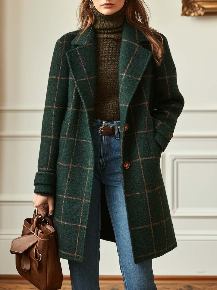 MAISON LUMIÈRE | MANTEAU EFFET LAINE À CARREAUX