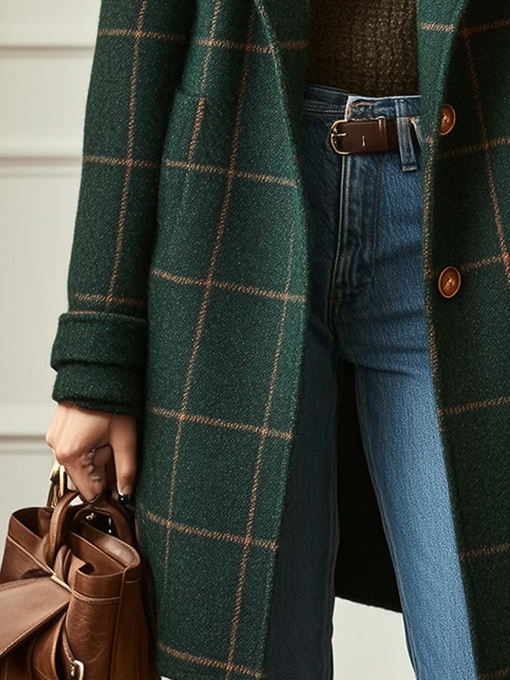 MAISON LUMIÈRE | MANTEAU EFFET LAINE À CARREAUX