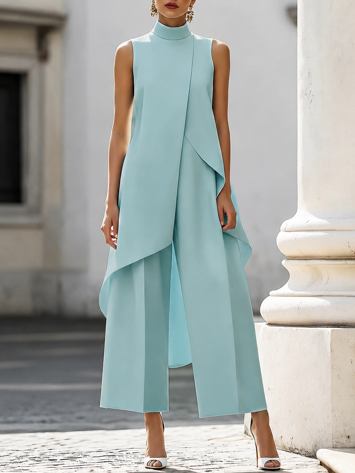 Catalina | Ensemble femme à col montant et pantalon palazzo