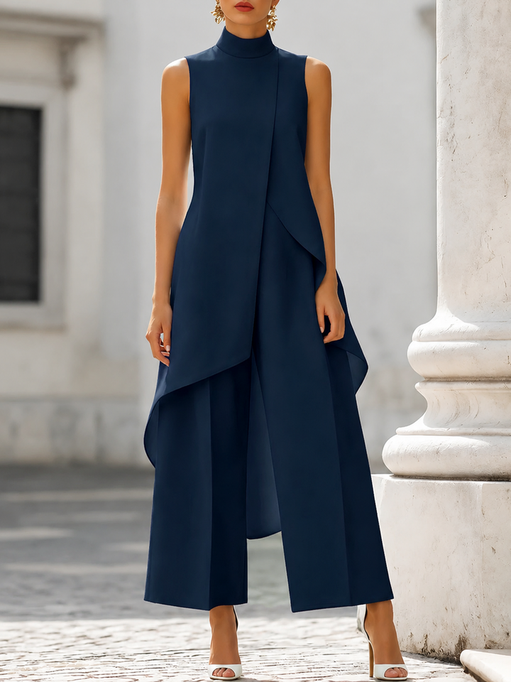 Catalina | Ensemble femme à col montant et pantalon palazzo