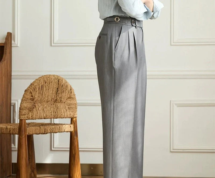 MAISON LUMIÈRE | Pantalon fluide taille haute élégant
