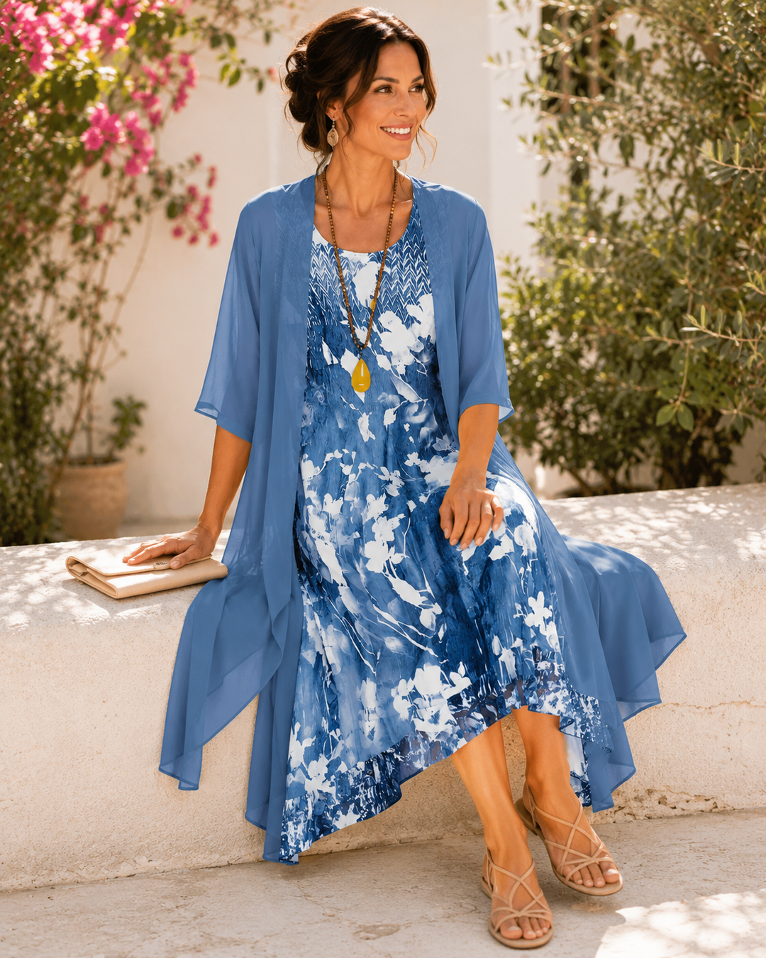 Olivia | Robe légère à deux couches pour femme