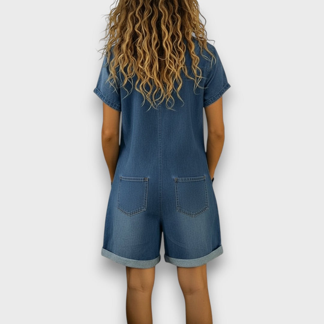 Joan | Shorts vintage à effet denim