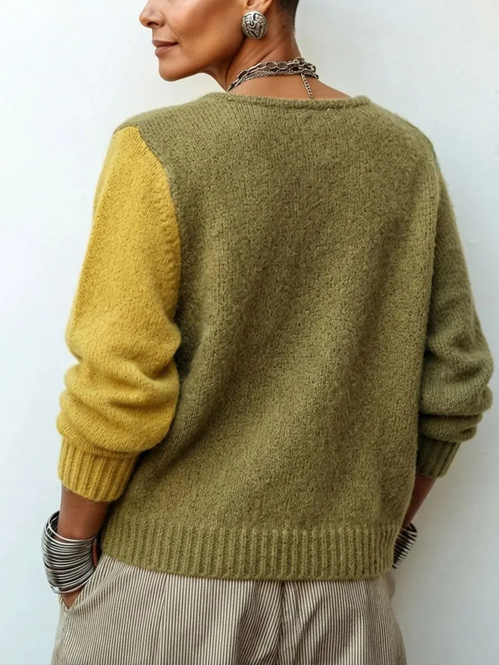Pull en maille à blocs de couleurs