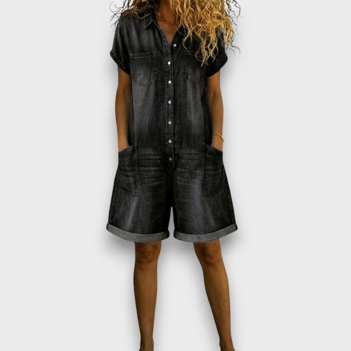 Joan | Shorts vintage à effet denim
