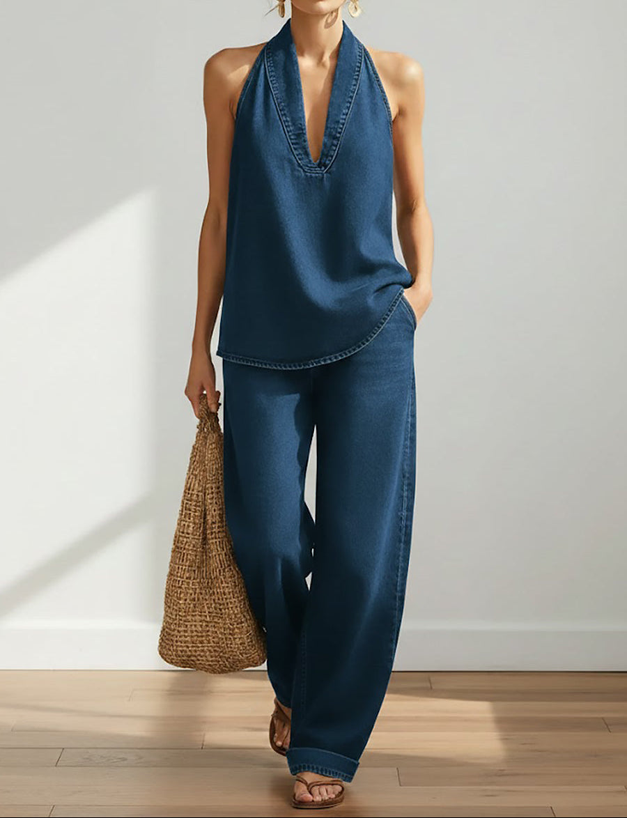 Ivy | Ensemble deux pièces en denim à effet vintage, lavé et doux