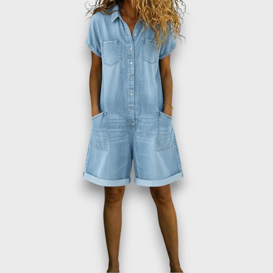Joan | Shorts vintage à effet denim