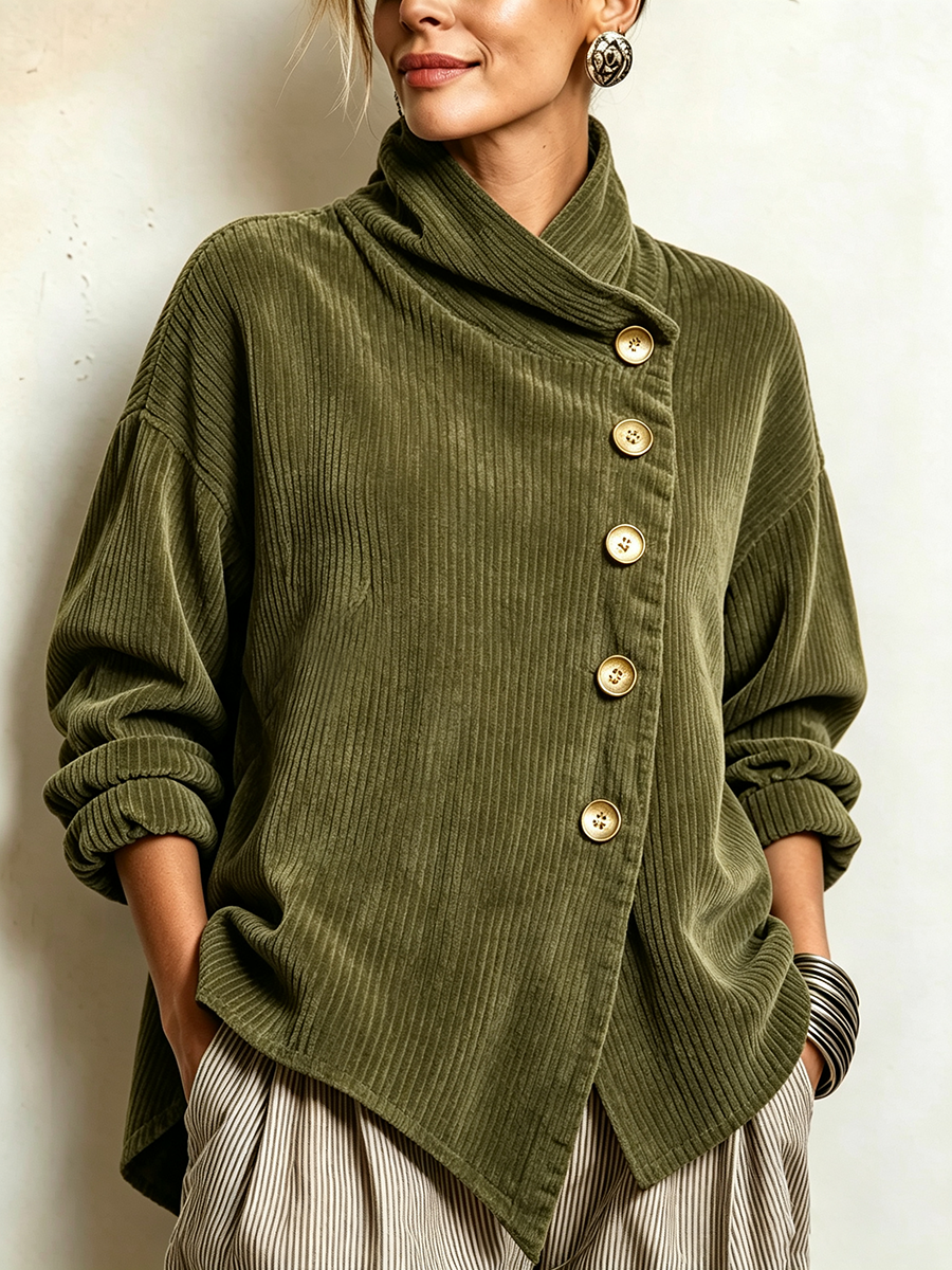 Sandra | Veste oversize à col montant asymétrique