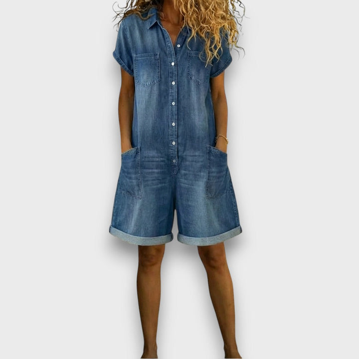 Joan | Shorts vintage à effet denim