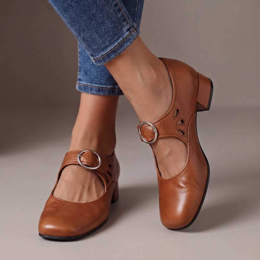 MAISON LUMIÈRE | Babies en Cuir à Talon Véronique