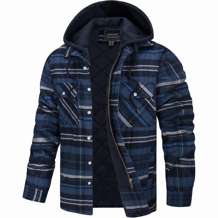 MAISON LUMIÈRE | VESTE À CARREAUX AVEC CAPUCHE