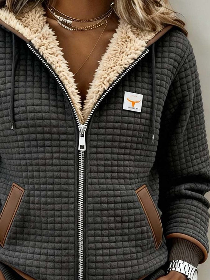 Sandra | Veste matelassée doublée en sherpa avec capuche