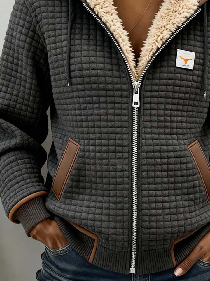 Sandra | Veste matelassée doublée en sherpa avec capuche